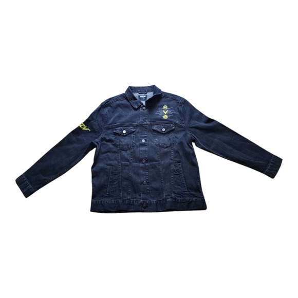 Logan Paul Utility Trucker Jacket in Black Cotton Spandex Blend Size XL - Picture 6 of 16